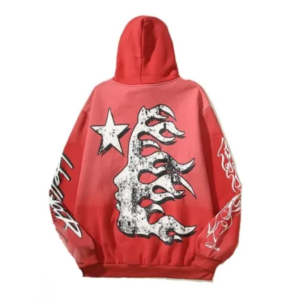 Red Hellstar Records Fire Face Hoodie