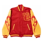 Red/Yellow Hellstar Records Werewolf Letterman Jacket